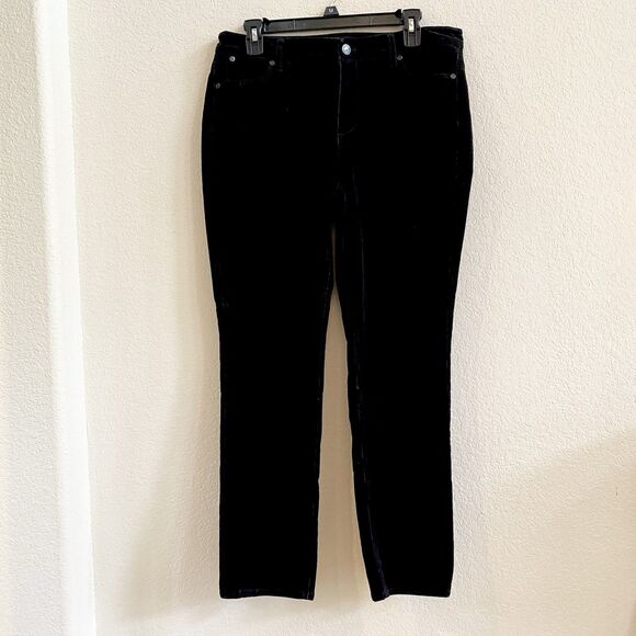 Talbots Flawless Five-pocket Corduroy Pants Sz 10 Petites Straight‎ Black - Picture 5 of 8